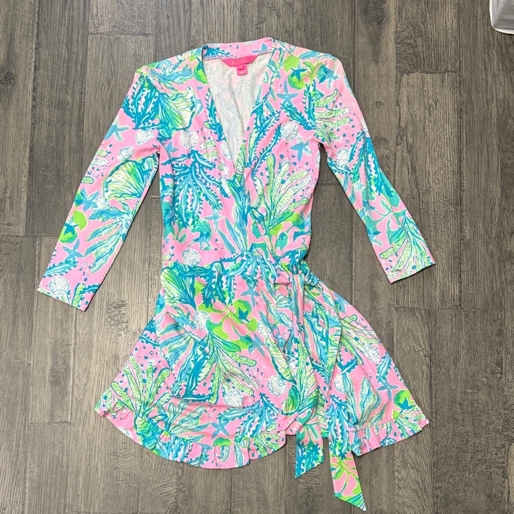 Lilly Pulitzer Pink / Blue / Green Seashell Romper Dress